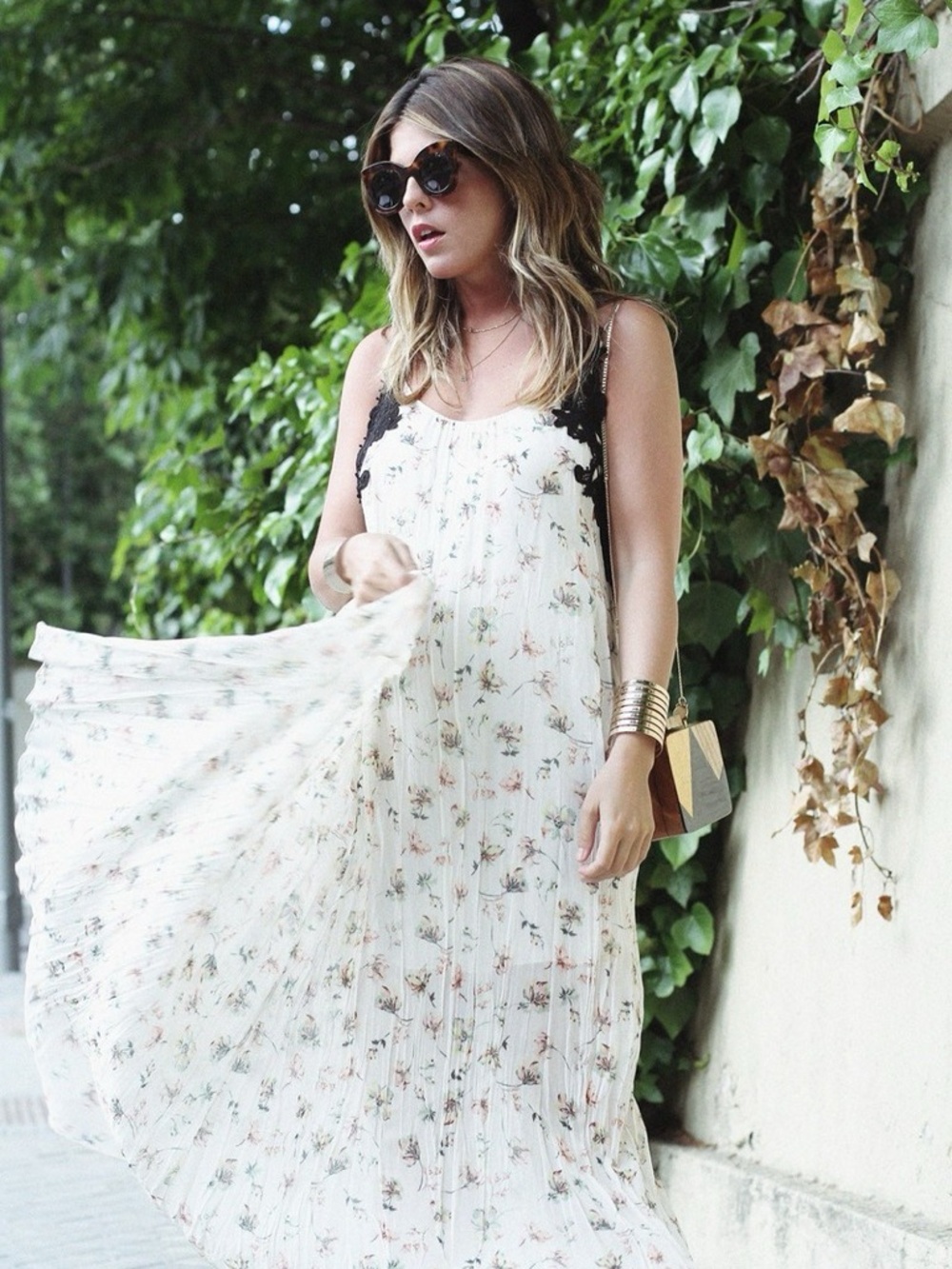 NWT Zara Studio Printed Guipure Lace Oversized Floral dress Lagenlook Sz S Boho